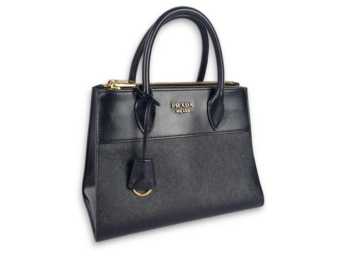 Prada Borsa Tote e a Spalla Saffiano City Nero - vista 3