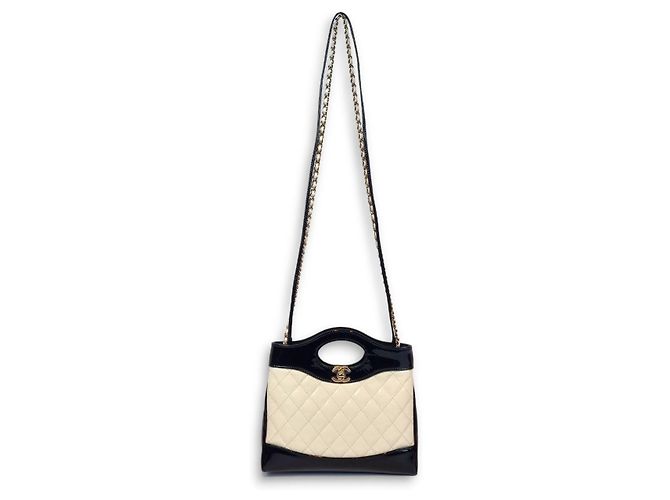 Chanel Zweifarbige Mini-Tasche Schwarz - Ansicht 8