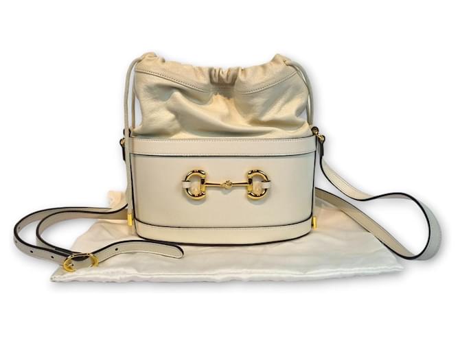 Gucci Borsa a tracolla a secchiello Horsebit Bianco - vista 10