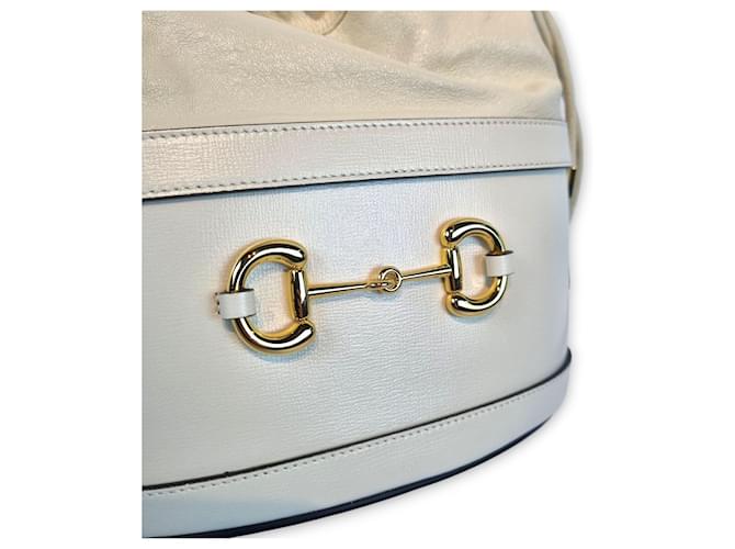 Gucci Borsa a tracolla a secchiello Horsebit Bianco - vista 3