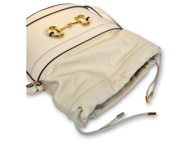 Gucci Borsa a tracolla a secchiello Horsebit Bianco - vista 4