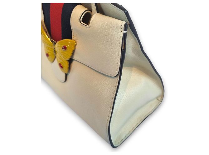 Gucci Borsa Tote Media con Manico Superiore Farfalla Bianco - vista 4