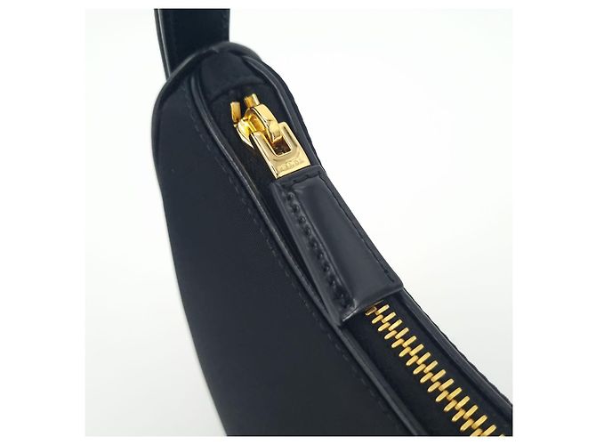 Prada Borsa a Spalla in Re-Nylon e Pelle Spazzolata Arca Nero - vista 5