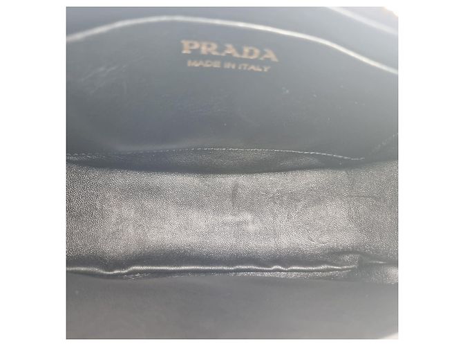 Prada Borsa a Spalla in Re-Nylon e Pelle Spazzolata Arca Nero - vista 8