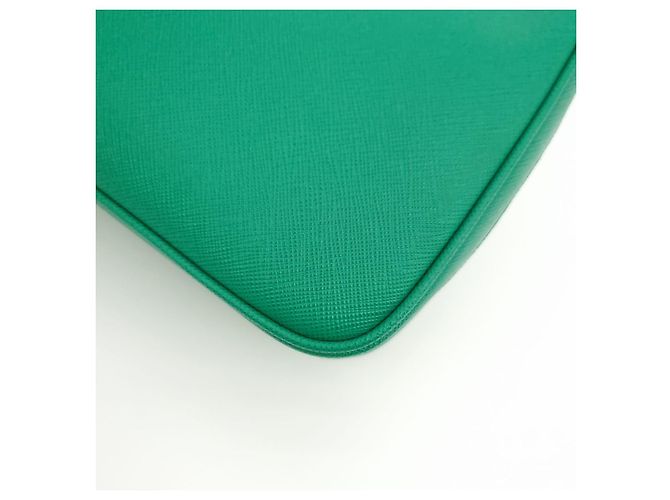 Prada Borsa hobo in tessuto Saffiano Lux con catena Verde - vista 5