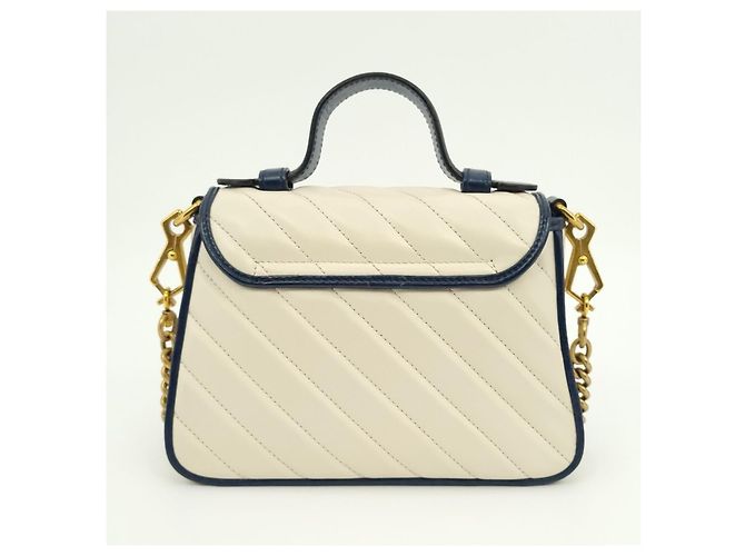 Gucci Borsa a spalla mini GG Marmont con manico superiore Bianco - vista 2