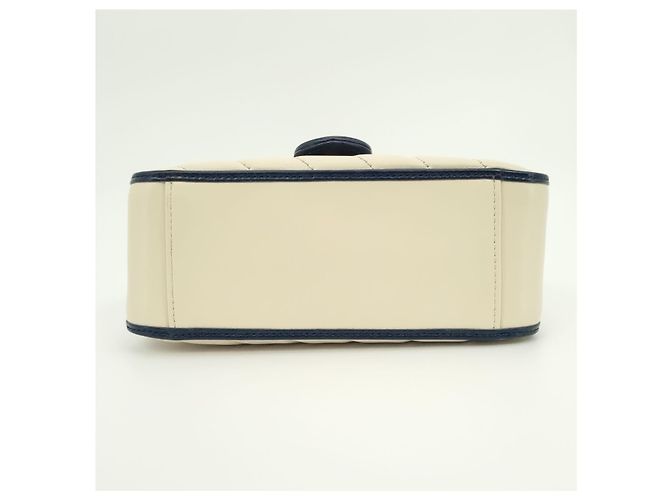 Gucci Borsa a spalla mini GG Marmont con manico superiore Bianco - vista 9