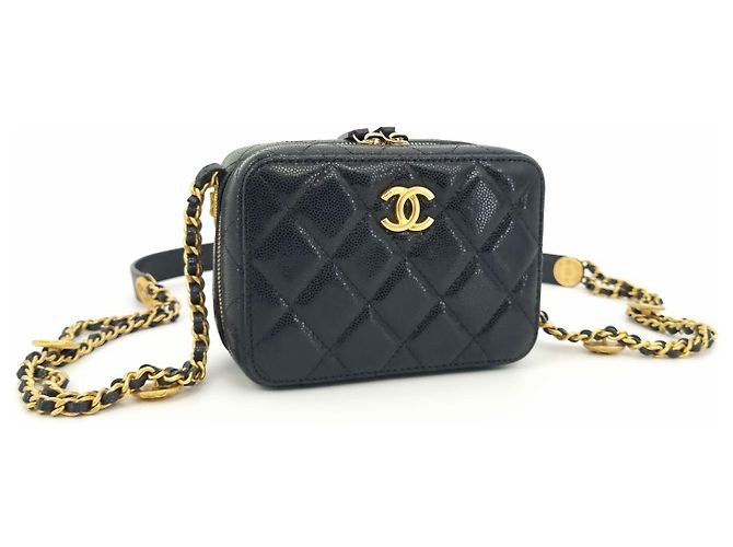 Chanel Borsa per fotocamera Caviar Small Nero - vista 3