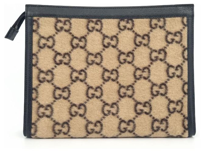 Gucci Clutch in lana Marrone - vista 2