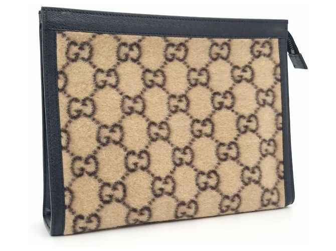 Gucci Clutch in lana Marrone - vista 3