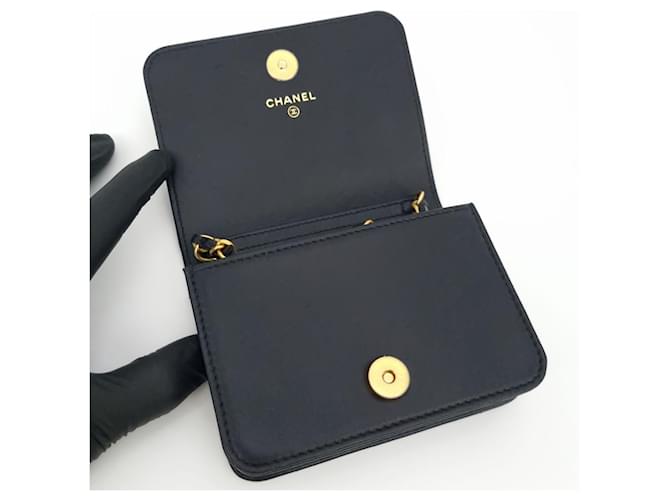 Chanel Borsa a tracolla mini con patta e catena Nero - vista 6