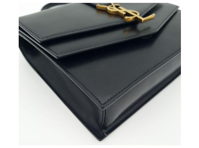 Saint Laurent Borsa a Spalla Shylpis Medium Chain Nero - vista 5