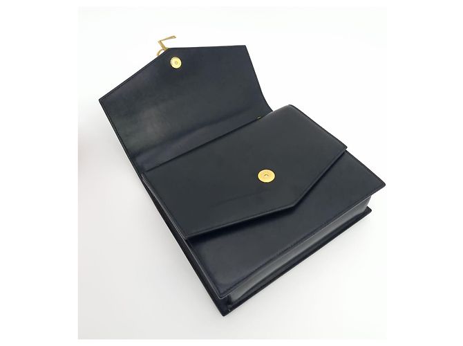 Saint Laurent Borsa a Spalla Shylpis Medium Chain Nero - vista 9