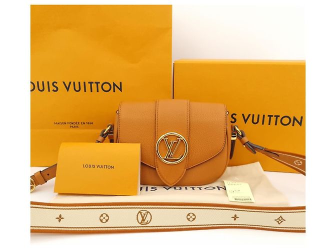 Borsa a tracolla Louis Vuitton Pont-Neuf Soft Sienna Dore Marrone - vista 10