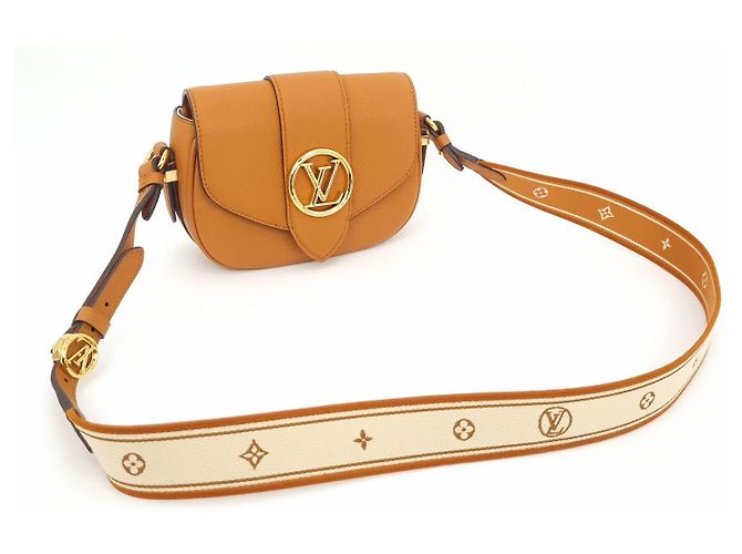 Borsa a tracolla Louis Vuitton Pont-Neuf Soft Sienna Dore Marrone - vista 3