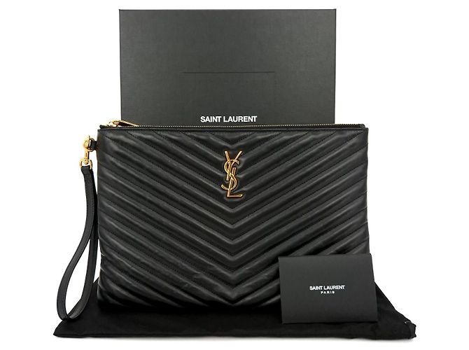 Saint Laurent Clutch Media Nero - vista 10