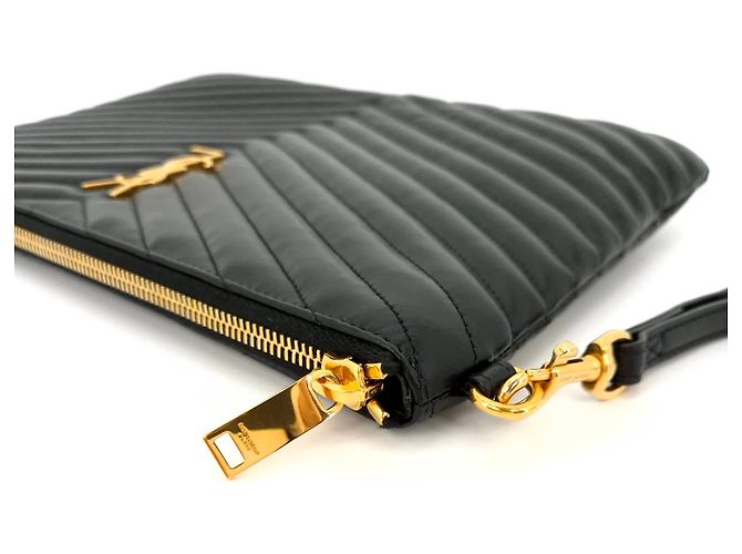 Saint Laurent Clutch Media Nero - vista 5