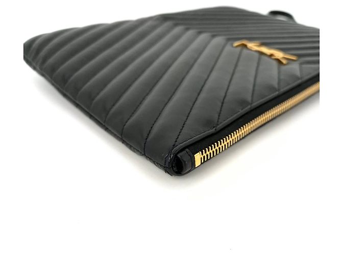 Saint Laurent Clutch Media Nero - vista 6