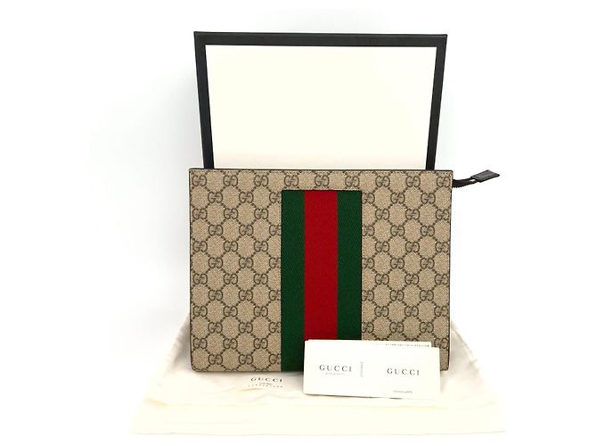 Gucci Clutch GG Supreme Marrone - vista 10