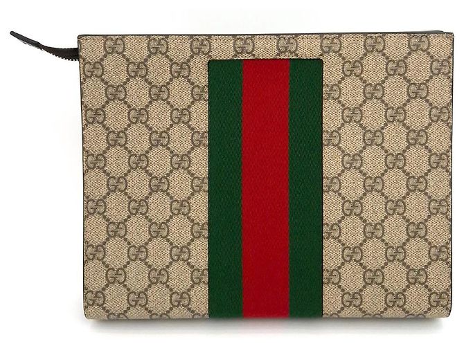 Gucci Clutch GG Supreme Marrone - vista 2