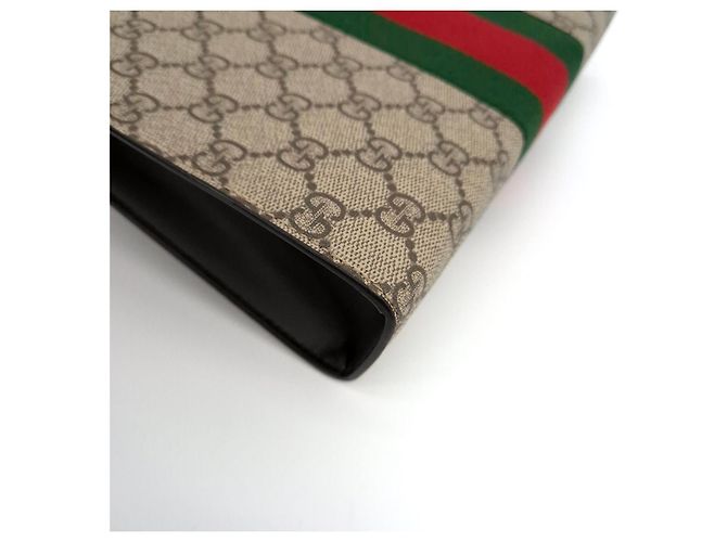 Gucci Clutch GG Supreme Marrone - vista 3
