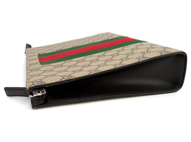 Gucci Clutch GG Supreme Marrone - vista 5