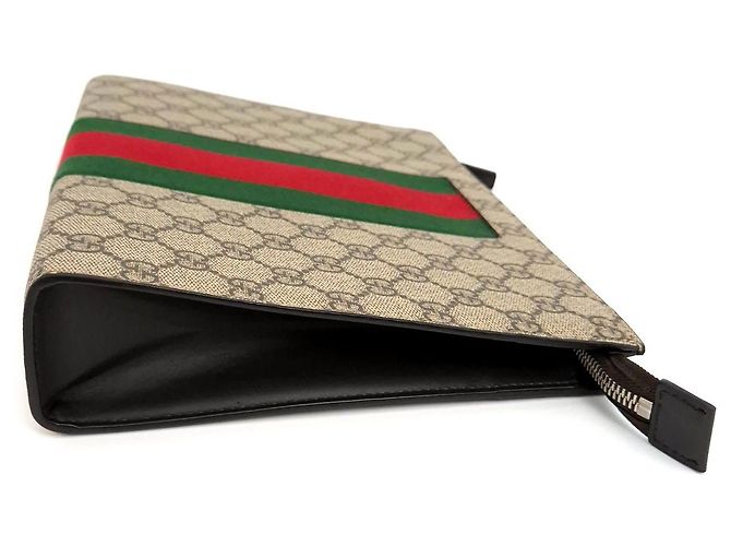 Gucci Clutch GG Supreme Marrone - vista 6