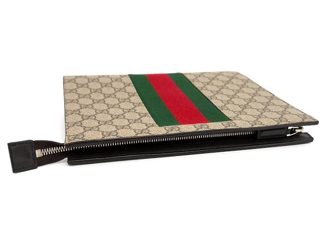 Gucci Clutch GG Supreme Marrone - vista 7