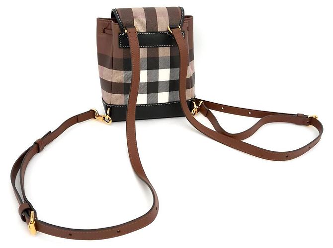 Burberry Canvas Check Micro Backpack Brown - view 3