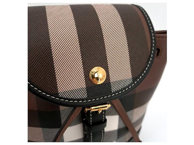 Burberry Canvas Check Micro Backpack Brown - view 4
