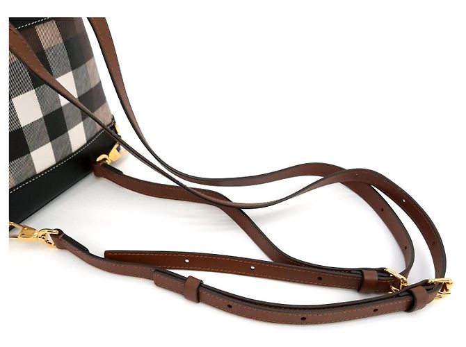 Burberry Canvas Check Micro Backpack Brown - view 5