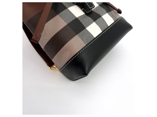 Burberry Canvas Check Micro Backpack Brown - view 6
