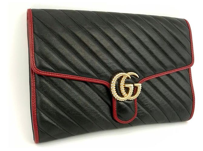 Gucci Clutch GG Marmont Matelassé Nero - vista 2