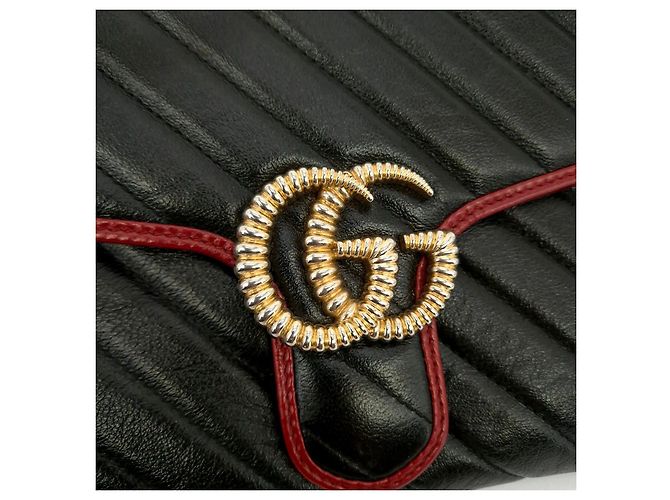 Gucci Clutch GG Marmont Matelassé Nero - vista 4