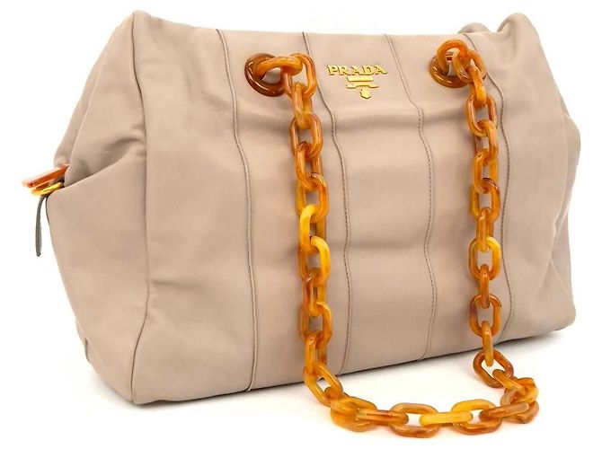 Prada Borsa a spalla in pelle di vitello Marrone - vista 3
