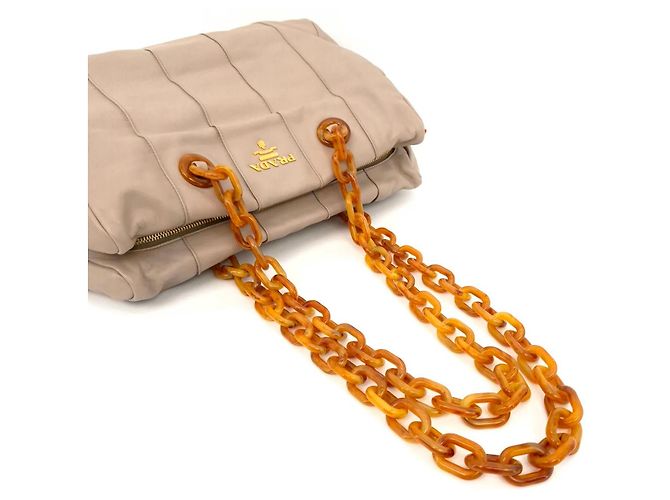 Prada Borsa a spalla in pelle di vitello Marrone - vista 4