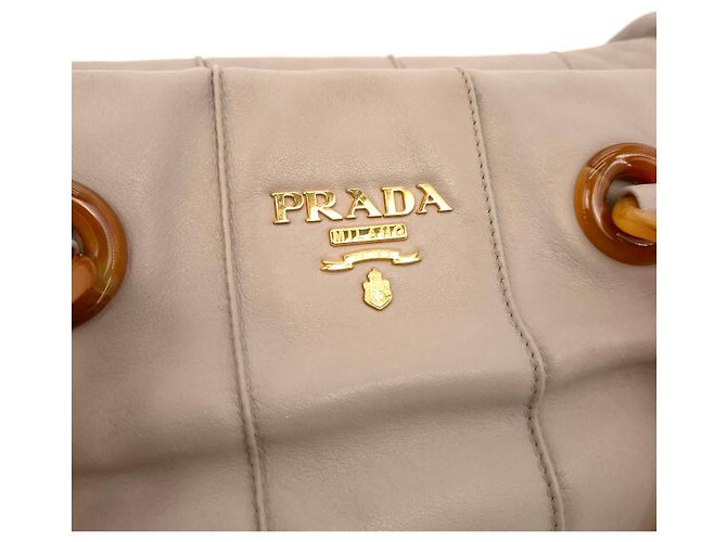 Prada Borsa a spalla in pelle di vitello Marrone - vista 5