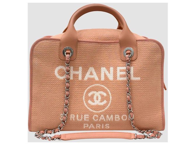 Chanel Borsa da bowling Deauville rosa versione con chip interno - vista 2