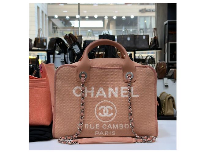 Chanel Borsa da bowling Deauville rosa versione con chip interno - vista 3