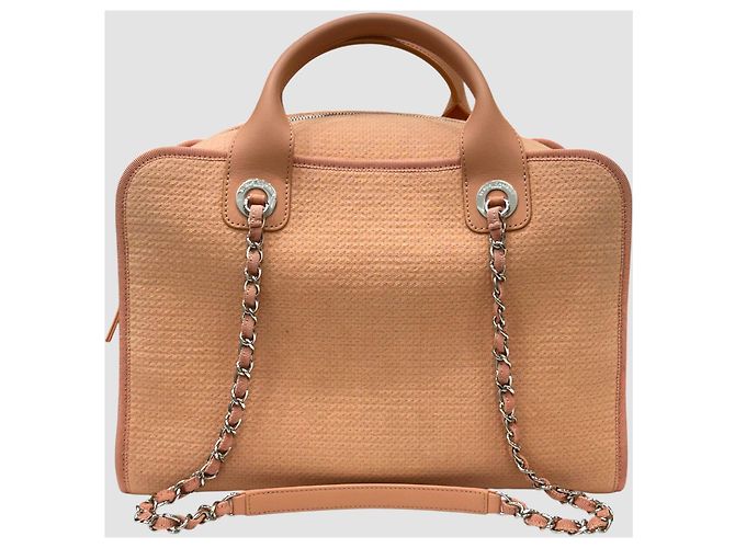 Chanel Borsa da bowling Deauville rosa versione con chip interno - vista 9