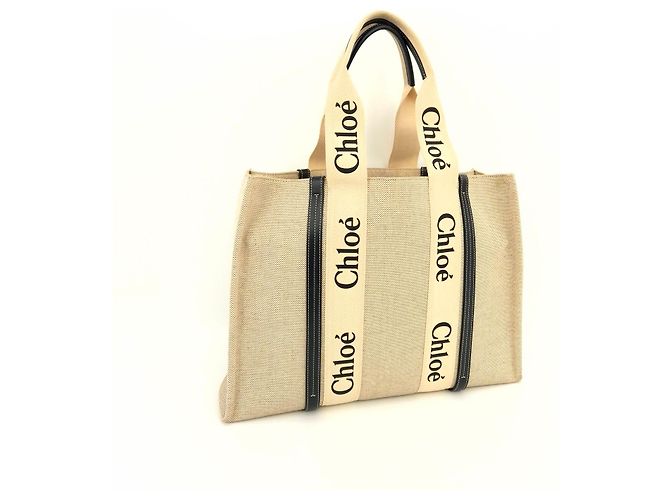 Chloé Borsa Woody Large Marrone - vista 2