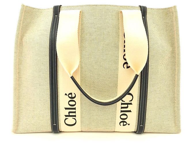 Chloé Borsa Woody Large Marrone - vista 3