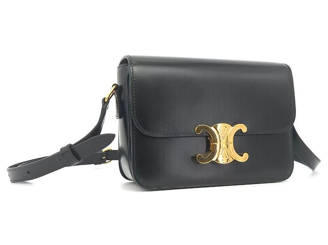 Triomphe Céline Piccola borsa a spalla in pelle lucida Tiny Triope Nero - vista 3