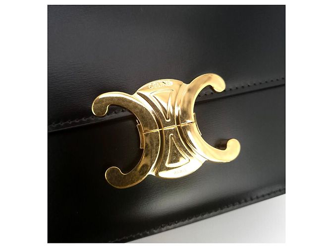 Triomphe Céline Piccola borsa a spalla in pelle lucida Tiny Triope Nero - vista 4