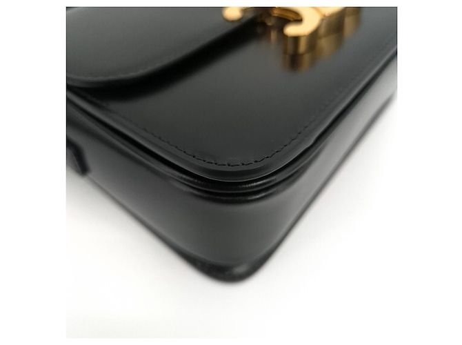 Triomphe Céline Piccola borsa a spalla in pelle lucida Tiny Triope Nero - vista 5