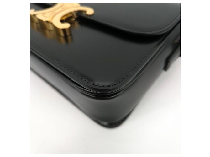 Triomphe Céline Piccola borsa a spalla in pelle lucida Tiny Triope Nero - vista 6