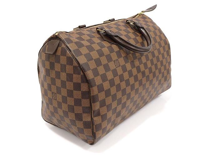 Louis Vuitton Borsa Tote Speedy in Tela Damier Ébène Marrone - vista 2