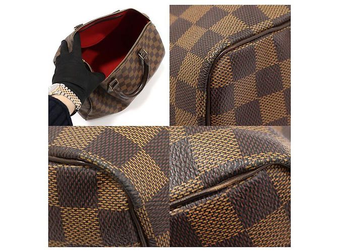 Louis Vuitton Borsa Tote Speedy in Tela Damier Ébène Marrone - vista 5