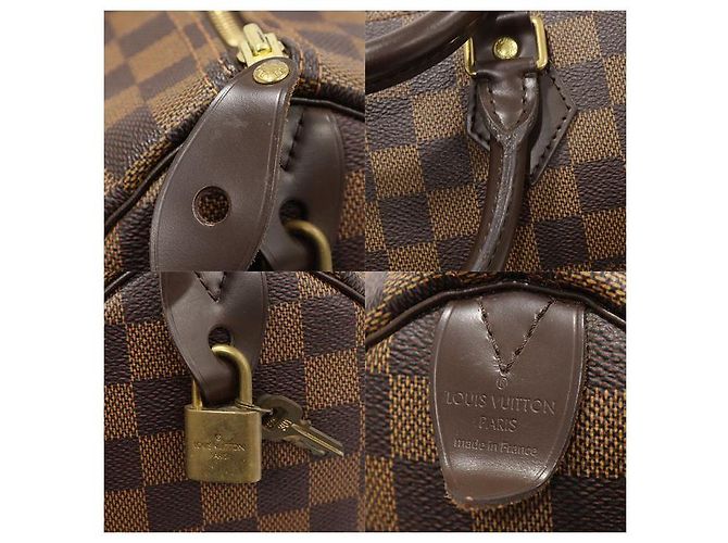 Louis Vuitton Borsa Tote Speedy in Tela Damier Ébène Marrone - vista 7