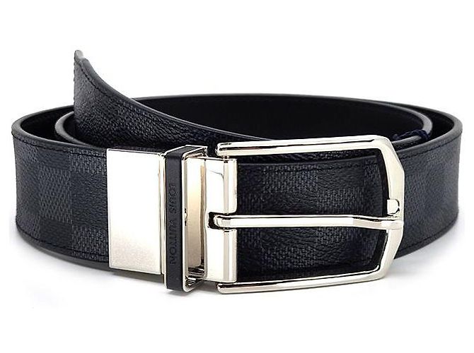 Louis Vuitton Cintura reversibile Damier Graphite nera Nero - vista 2